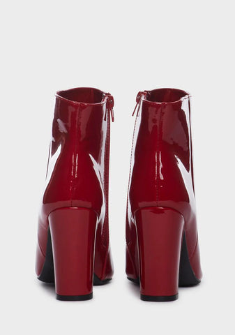 Wine Finally Awake Ankle Boots