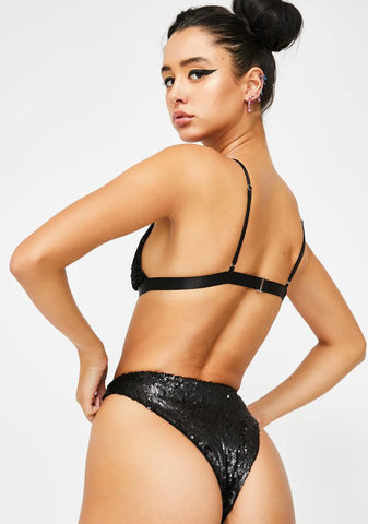 Night Pixie Playroom Sequin Bottoms- Black