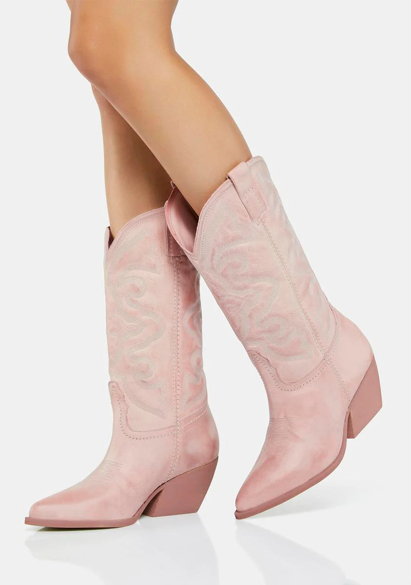 Pink West Cowboy Boots