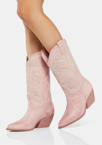 Pink West Cowboy Boots