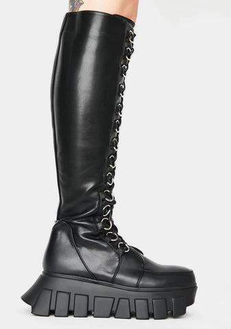 Shadows Knee High Platform Boots