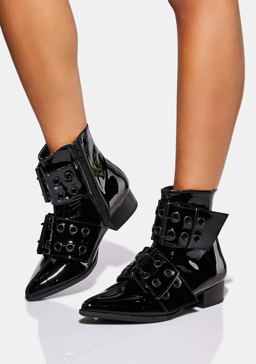 Warlock Patent Ankle Boots