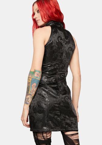 Dragon Jacquard Tight Mini Dress