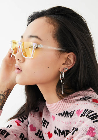 Zesty Eyes On The Prize Rhinestone Sunglasses