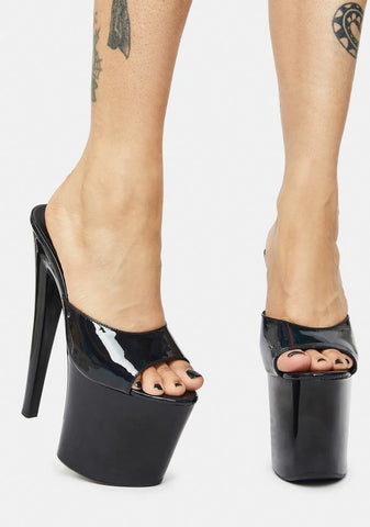 Sasha Black Hologram Platform Heels