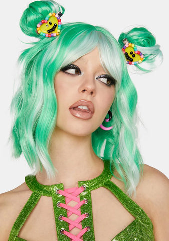 Neon Guts Space Bun Wig