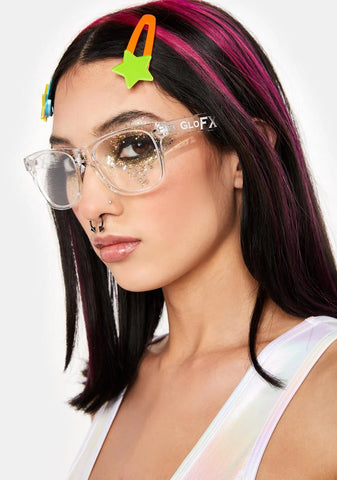 Clear Heart Effect Diffraction Glasses