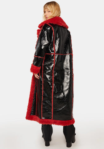 Lauder Red Shearling Coat