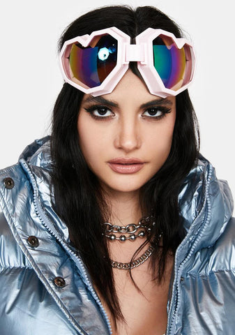 Baby Pink Heart Goggles