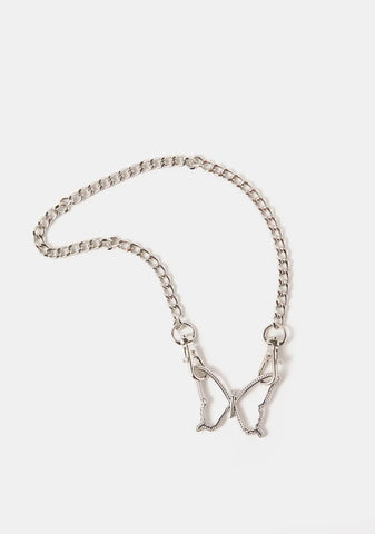 Into The Forest Butterfly Double Clip Chain Necklace