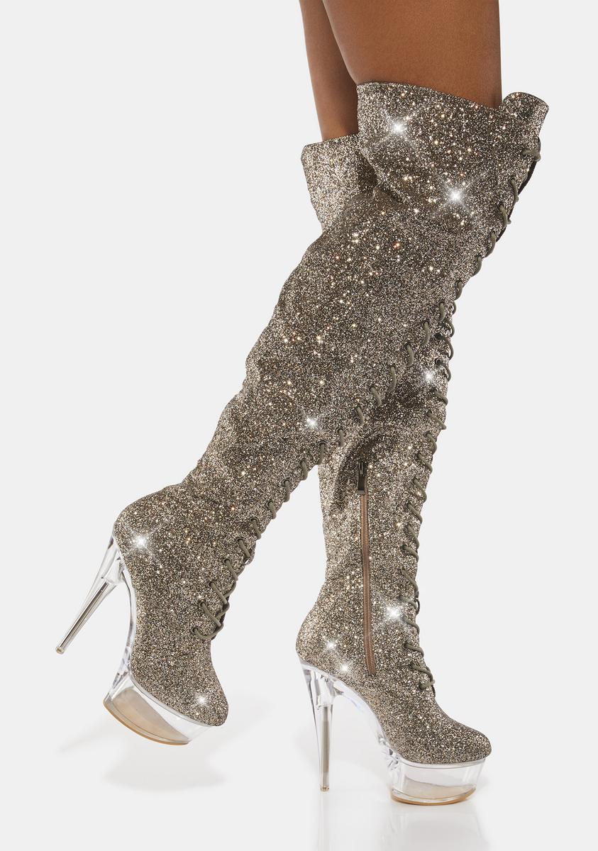 Xalapa Glitter Knee High Boots