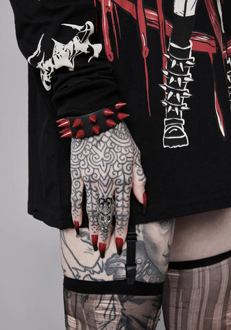 Red Spiked Cuff