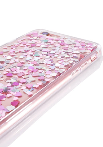 Heart Sequin Jelly iPhone Case