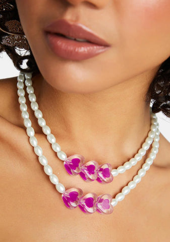 Amethyst Long Lost Love Pearl Necklace Set