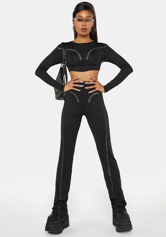 Black Sarff Cut Out Trousers