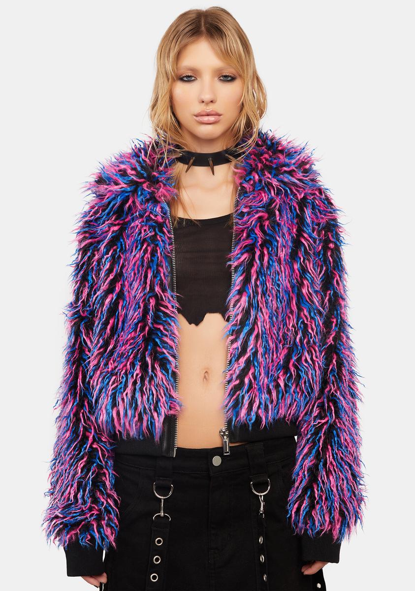 Neon Vibes Faux Fur Jacket