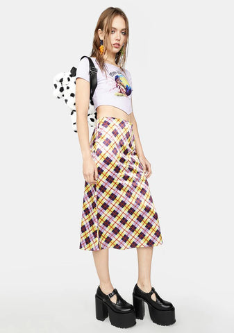 All Hail Me Plaid Midi Skirt
