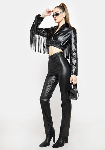 Victim Of Cool Fringe Moto Jacket