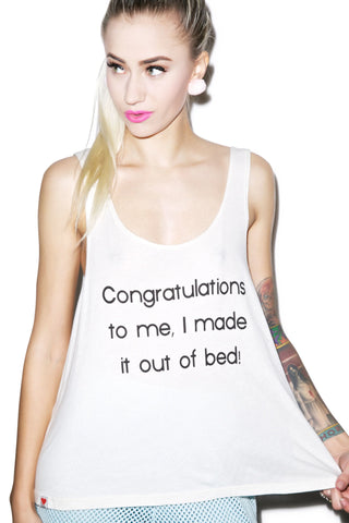 I Made It Boy Tank - White