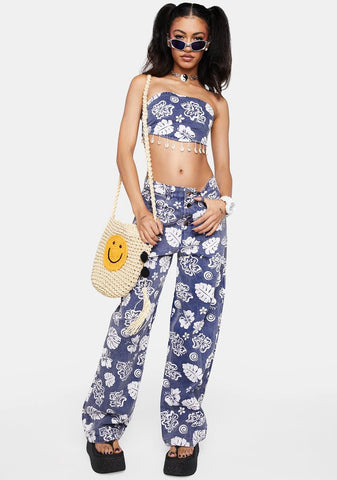 Sea Flower Long Island Boyfriend Jeans