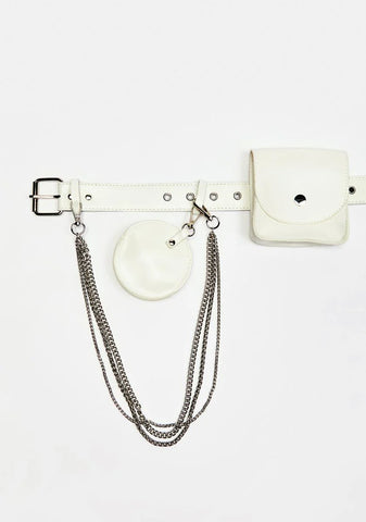 White Hoop Belt Bag