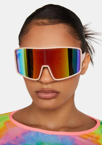 Rose Robo Call Oversized Sunglasses