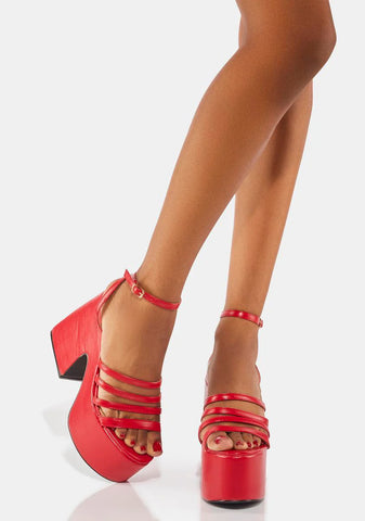 Red Tornado Platform Heels