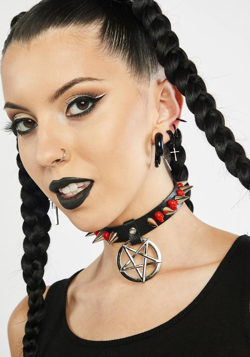 Cast Your Curse Studded Choker
