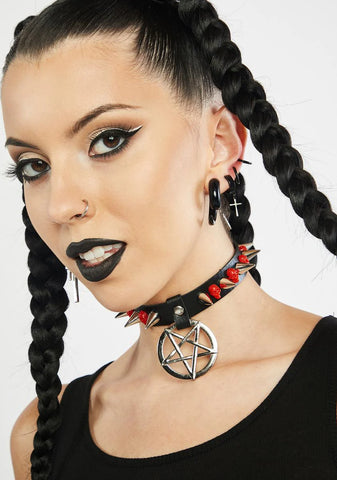 Cast Your Curse Studded Choker