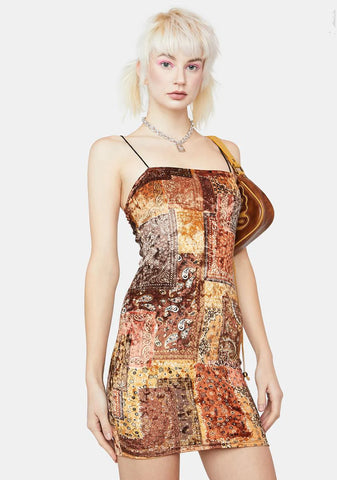 Better For It Patchwork Mini Dress