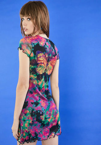 Social Butterfly Mesh Dress