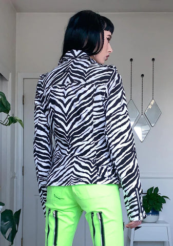 Zebra Wild Child Moto Jacket