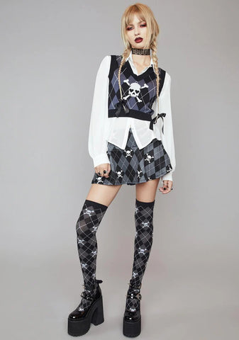 Uncharm School Argyle Mini Skirt