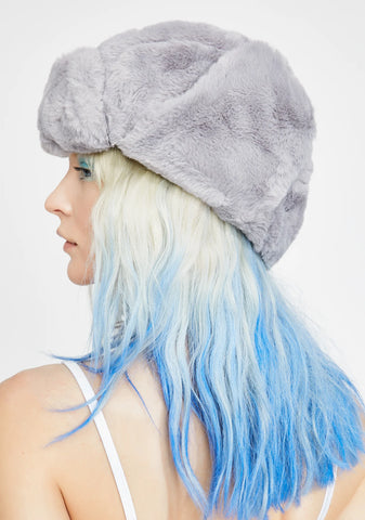 Slate Fresh Powder Fur Trapper Hat