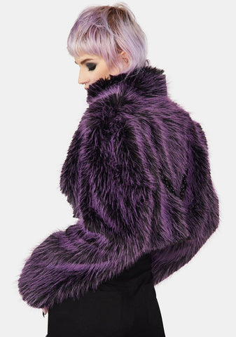 Purple Punk Daily Faux Wool Coat