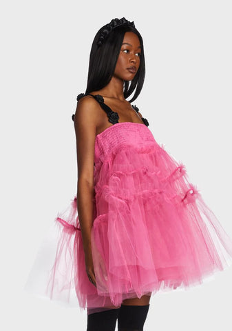Pink Moonlight Meadow Tulle Mini Dress