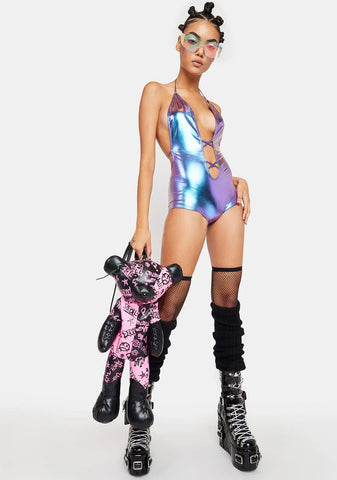 Aqua Great Unknown Metallic Bodysuit