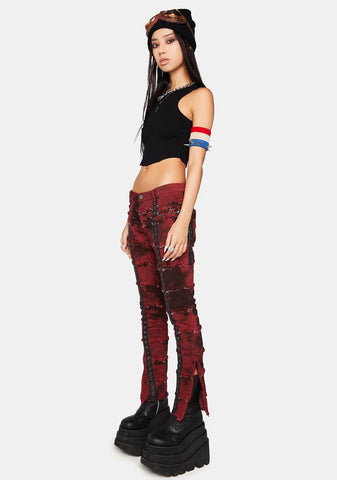 Modulation Red Acid Wash Skinny Jeans