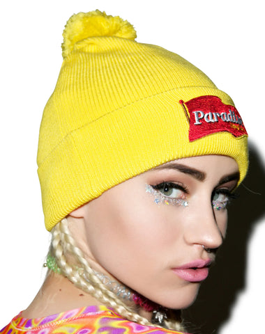 Mustard Pom Pom Beanie
