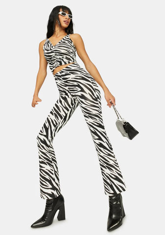Animal Behavior Zebra Print Pant Set