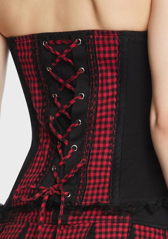 Black And Red Bo Peep Halter Corset