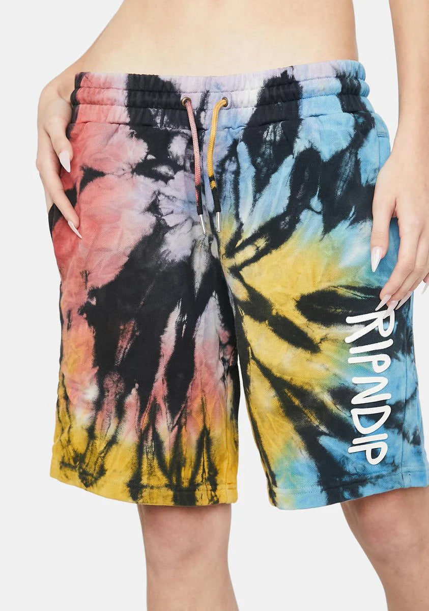 Tie Dye Rubber Logo Sweatshorts