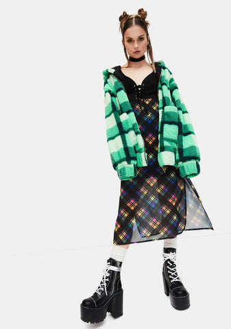 Runaway Bliss Plaid Midi Dress