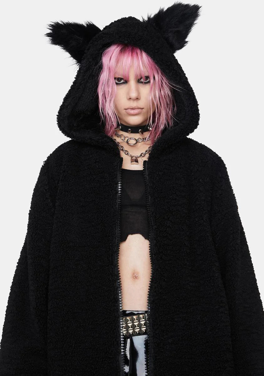 Wooly Loose Medium Length Coat