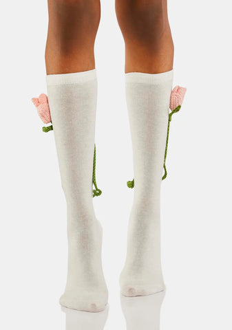 Candy Youth Bloom Crochet Socks