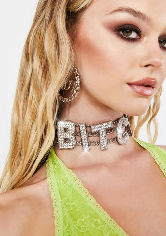 Speak My Piece Rhinestone Choker