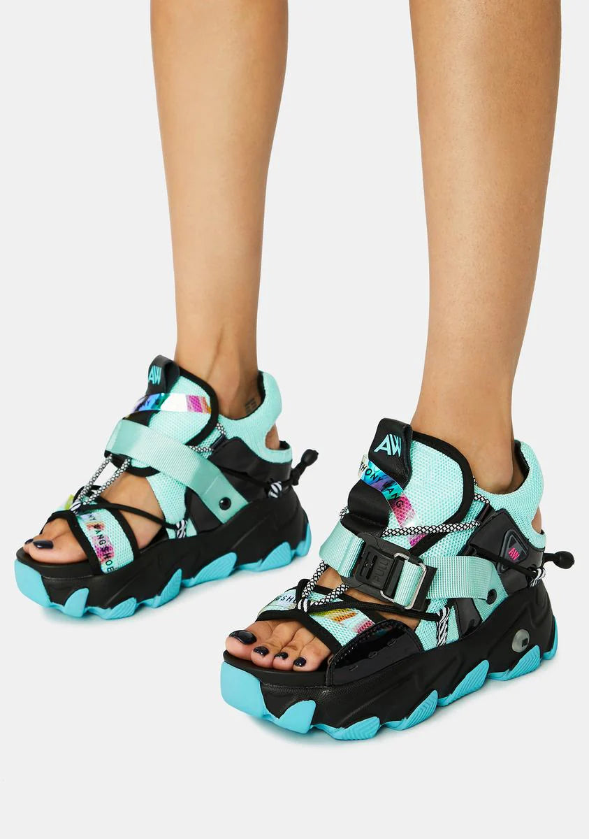 Teal Dragon Fruit Sandals