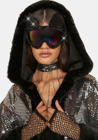 Animal Of Night Rhinestone Goggles