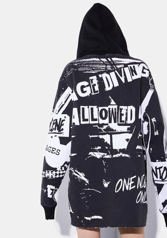 Tonight We Mosh Oversized Hoodie