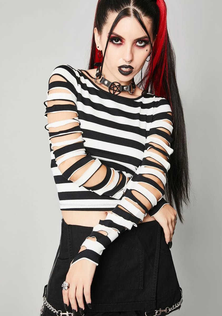 Lost Souls Striped Long Sleeve Top